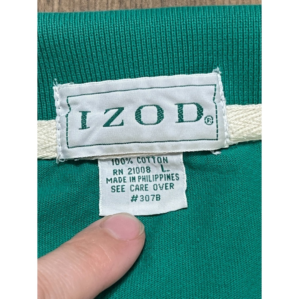 IZOD Shirt, Men's Size Large, Green, Polo Shirt, Short Sleeve - Picture 5 of 9